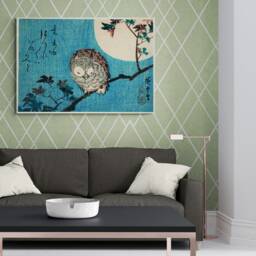 Hiroshige Owl Print - Japanese Woodblock Art, Full Moon - Framed Canvas Or Print - thumbnail 2