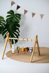 Baby Play Gym, Wooden Activity Forest Gym Toys, Woodland Hanging Baby New Mom Gift, Toys - thumbnail 1