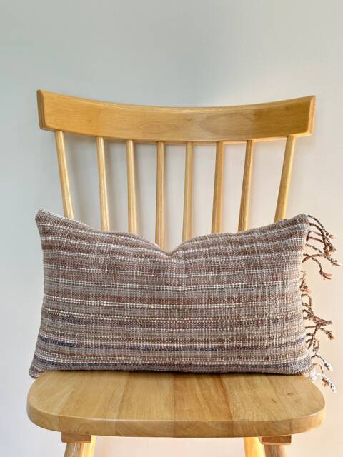 Hand Woven Natural Fiber Lumbar Pillow Cover - image 1
