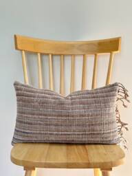 Hand Woven Natural Fiber Lumbar Pillow Cover - thumbnail 1