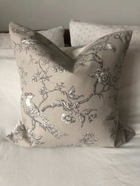 French Vintage Toile De Jouy Cushion Cover, Beige Linen Pillow - image 1