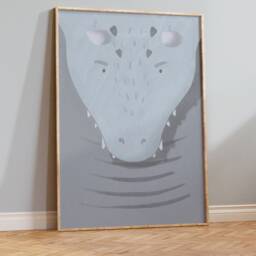 Diego Dragon Poster Gray Blue I Pastel, Children's Room, Living Room Decoration, Poster, Boho, Download, Wall Picture, Printable Picture - thumbnail 4