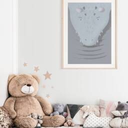 Diego Dragon Poster Gray Blue I Pastel, Children's Room, Living Room Decoration, Poster, Boho, Download, Wall Picture, Printable Picture - thumbnail 2