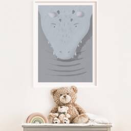 Diego Dragon Poster Gray Blue I Pastel, Children's Room, Living Room Decoration, Poster, Boho, Download, Wall Picture, Printable Picture - thumbnail 3