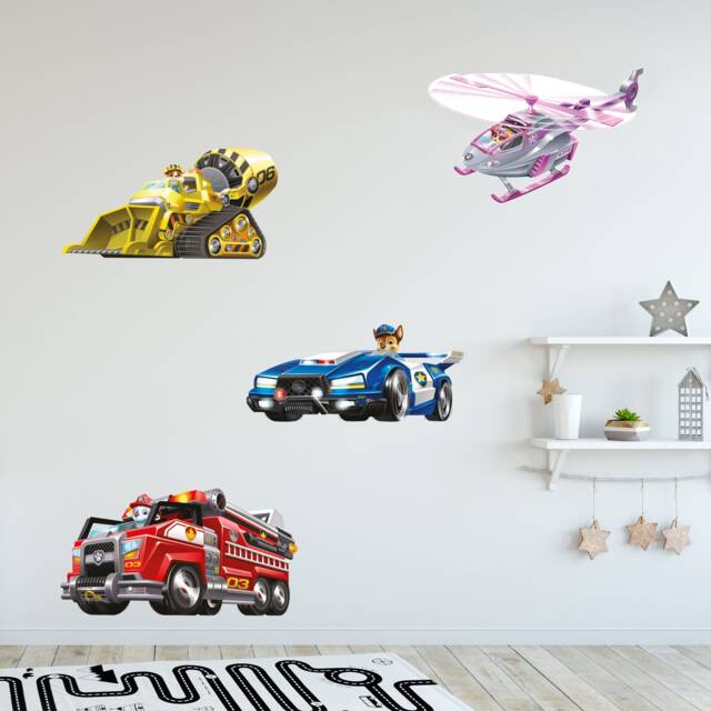 Paw Patrol Movie Pups Vehicles Wall Sticker Set - image 1