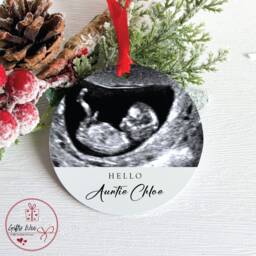 Personalised Pregnancy Announcement Bauble For Grandparents - Christmas Gift From Bump For Nanny Grandad Baby Tree Decoration - thumbnail 1