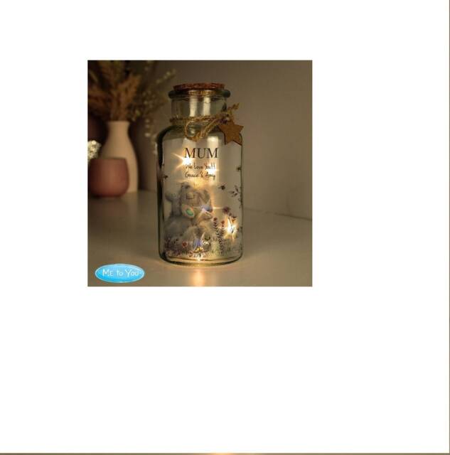 Personalised Me To You Floral Led Glass Jar - Perfect Gift For Mother's Day - image 1