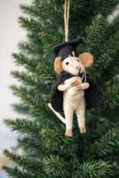 Felt Graduated Mouse Ornament - Handmade Wool Christmas Tree Decoration