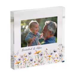Gift For Mummy Personalised Acrylic Photo Plaque Floral Frame Birthday Mother's Day Or Christmas Keepsake - thumbnail 3