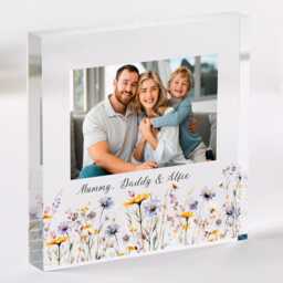 Gift For Mummy Personalised Acrylic Photo Plaque Floral Frame Birthday Mother's Day Or Christmas Keepsake
