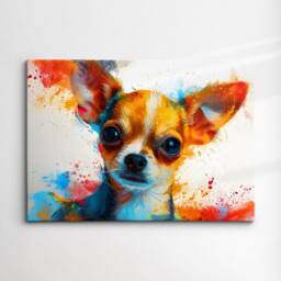 Chihuahua Abstract Paint Splash Pet Modern Painting Wall Art, Framed Canvas Poster Print, Home Kitchen Office Room Decor, Gifts - thumbnail 3