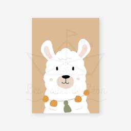 Personalized Boho Llama Poster, Baby Room Wall Decoration, Unisex Decorative Gift Idea For A Newborn - thumbnail 3