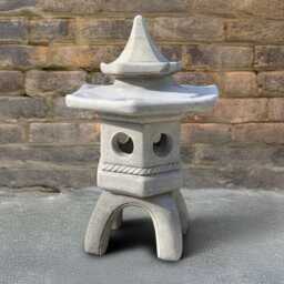 Concrete Lantern Pagoda Ornament Chinese Stone Sculpture Handmade Cement Statue Zen Garden Decor Oriental Figurine Front Door Art - thumbnail 1