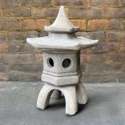 Concrete Lantern Pagoda Ornament Chinese Stone Sculpture Handmade Cement Statue Zen Garden Decor Oriental Figurine Front Door Art - thumbnail 2