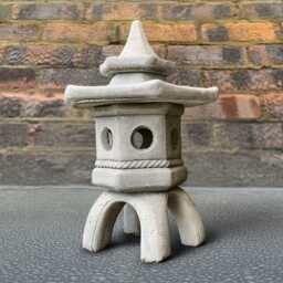 Concrete Lantern Pagoda Ornament Chinese Stone Sculpture Handmade Cement Statue Zen Garden Decor Oriental Figurine Front Door Art - thumbnail 3