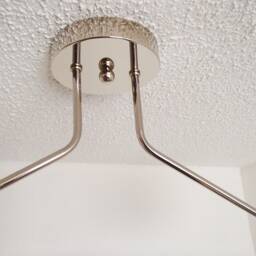 Nickel Flush Mount - Modern Ceiling Light Opal Globe Shades Bathroom Bedroom Lighting Twin Arm - thumbnail 3