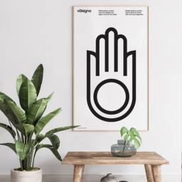Nordic Hamsa Poster Print Mid Century Modern Moroccan Olle Eksell African Bauhaus Hygge Swedish Danish Arabic Scandinavian Beni Ourain ??????????????? - thumbnail 2