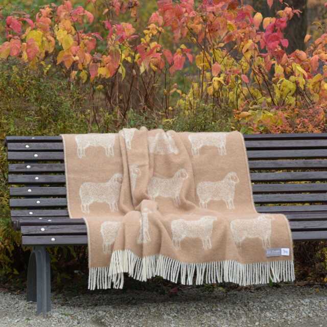Brown Sheep Wool Throw - Woven Blanket Made From Pure Ideal For Housewarming Gift - image 1
