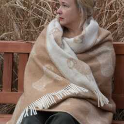 Brown Sheep Wool Throw - Woven Blanket Made From Pure Ideal For Housewarming Gift - thumbnail 2