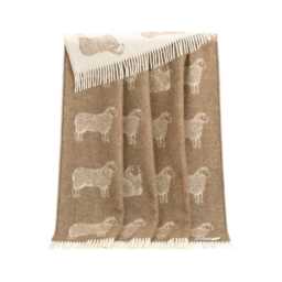 Brown Sheep Wool Throw - Woven Blanket Made From Pure Ideal For Housewarming Gift - thumbnail 4