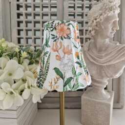 Cordless Touch Lamp. Beautiful Peach Floral Design Decoupaged Usb Rechargeable Table Lamp.cordless Four Stand Colours - thumbnail 1