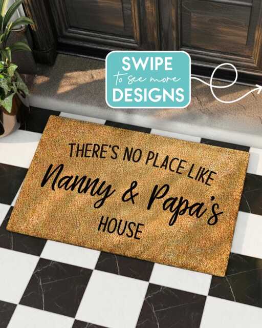 There's No Place Like Nanny & Papa's House - Grandparent Gift Doormat Nana & Papa Grandma Grandpa Grandad - image 1