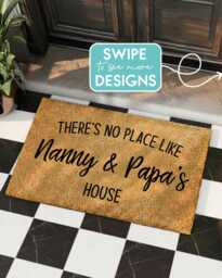 There's No Place Like Nanny & Papa's House - Grandparent Gift Doormat Nana & Papa Grandma Grandpa Grandad - thumbnail 1