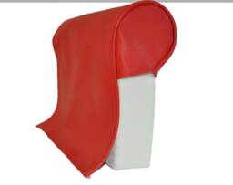 Red Pair Faux Leather Queen Anne Style Antimacassar Sofa Chair Arm Cap Protectors - thumbnail 1