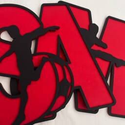 Wooden Football Name Sign - Plaque Personalised Custom Decor Theme Soccer Wall Art - thumbnail 3