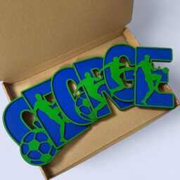 Wooden Football Name Sign - Plaque Personalised Custom Decor Theme Soccer Wall Art - thumbnail 4