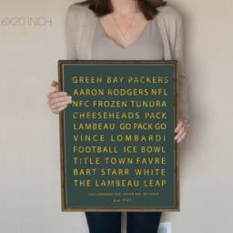 Green Bay Packers Set Of 3 Prints, Football Patent Art, Subway Art, Lambeau Field Seating Chart, Vintage Decor - thumbnail 3