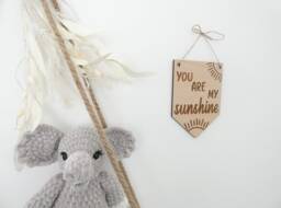 You Are My Sunshine Bunting - Story Time Wooden Nursery Decor Children's Bedroom Playroom Wall Art Accessory Scandinavian Boho Style - thumbnail 1