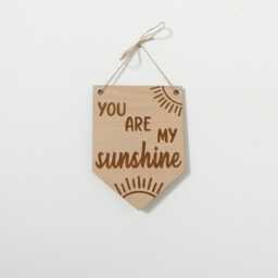 You Are My Sunshine Bunting - Story Time Wooden Nursery Decor Children's Bedroom Playroom Wall Art Accessory Scandinavian Boho Style - thumbnail 3