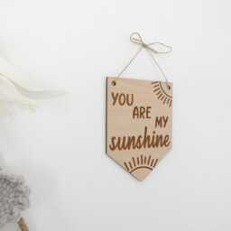 You Are My Sunshine Bunting - Story Time Wooden Nursery Decor Children's Bedroom Playroom Wall Art Accessory Scandinavian Boho Style - thumbnail 2