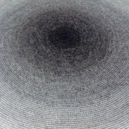 Handmade Round Wool Rug Modern Crochet Rug, Gray Ombre - thumbnail 4