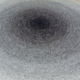 Handmade Round Wool Rug Modern Crochet Rug, Gray Ombre - thumbnail 2
