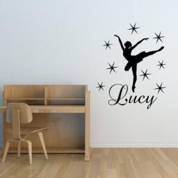 Custom Personalized Name & Dance Ballet Wall Decal Sticker Decor 02 - thumbnail 1