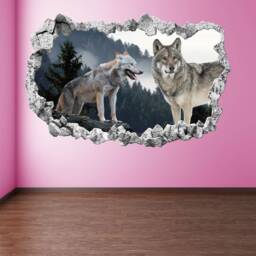 Wolf Wall Sticker Mural For Bedroom Or Office - Forest Animal Decal Nature Wildlife Art Decor - Kh19 - thumbnail 3