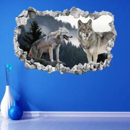 Wolf Wall Sticker Mural For Bedroom Or Office - Forest Animal Decal Nature Wildlife Art Decor - Kh19 - thumbnail 2
