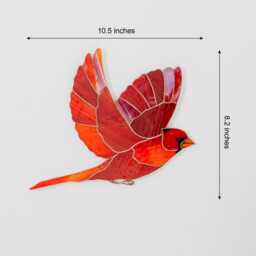Red Cardinal Wall Hanging Stained Glass Bird Suncatcher Gift For Christmas Host Gift Housewarming Mother's Day Cozy Decor - thumbnail 2