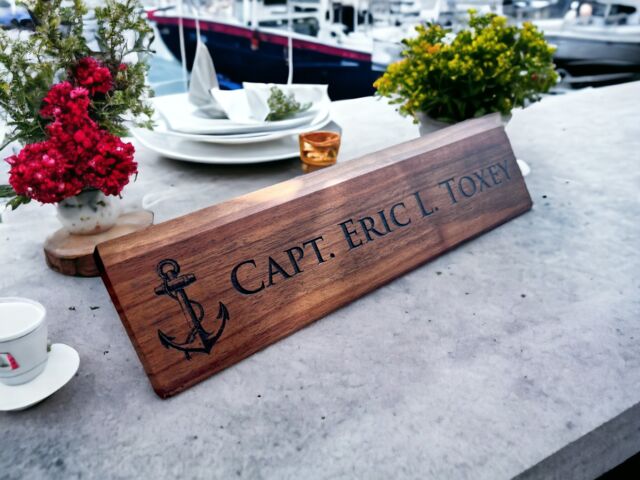 Personalized Wooden Desk Name Plates 10 Inch Solid Walnut Wood, Custom Engraved With The Text Of Your Choice Wooden Sign - image 1