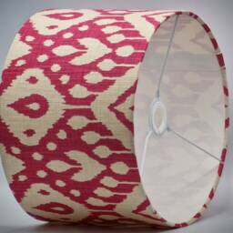 Ikat Modern Pink Lampshade, Table Floor Lamp/Ceiling Pendant, Small Medium Large, 15cm 20cm 25cm 30cm 35cm 40cm UK Fabric Drum Light Shade - thumbnail 3