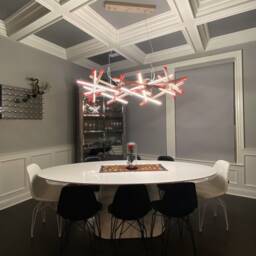 Modern Abstract Wood Chandelier - Wooden Light Fixture, Led Pendant Lighting, Resin Chandelier Light, Dining Room & Office Lighting - thumbnail 1