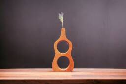 Guitar-Body Mahogany Vase - Mid-Century