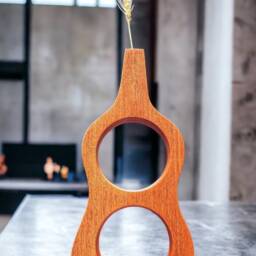 Guitar-Body Mahogany Vase - Mid-Century - thumbnail 3