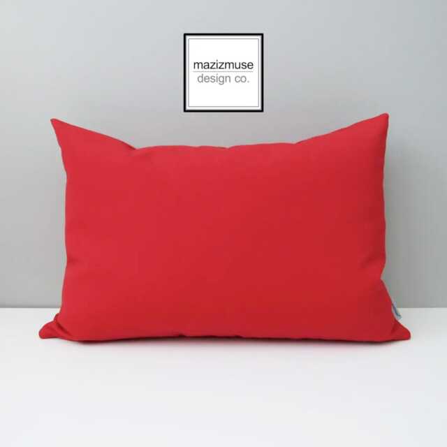 Jockey Red Sunbrella?? Outdoor Pillow Cover, Decorative Cherry Throw Cushions For Porch & Patio Chairs, Nautical Decor, Mazizmuse - image 1