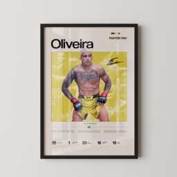 Charles Oliveira Poster, Ufc Inspired Mma Wall Art, Fighter Legacy Print, Do Bronx Combat Sports Gym Decor Gift