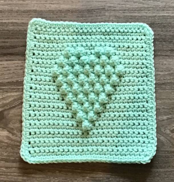 Heart Square Crochet Pattern - Baby Blanket Squares Washcloth Facecloth - image 1