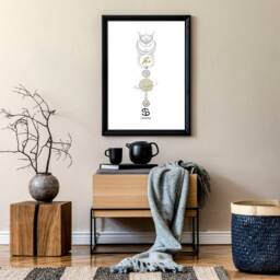 Cancer Zodiac Framed Wall Art Print For June & July Birthday Gift, Trendy Designer Horoscope Star Constellation Wall Hanging - thumbnail 2