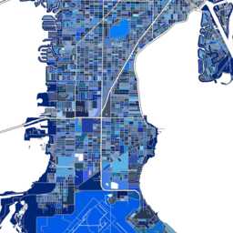 Tampa Map Print, Blue Geometric City Street Wall Art Poster - thumbnail 4